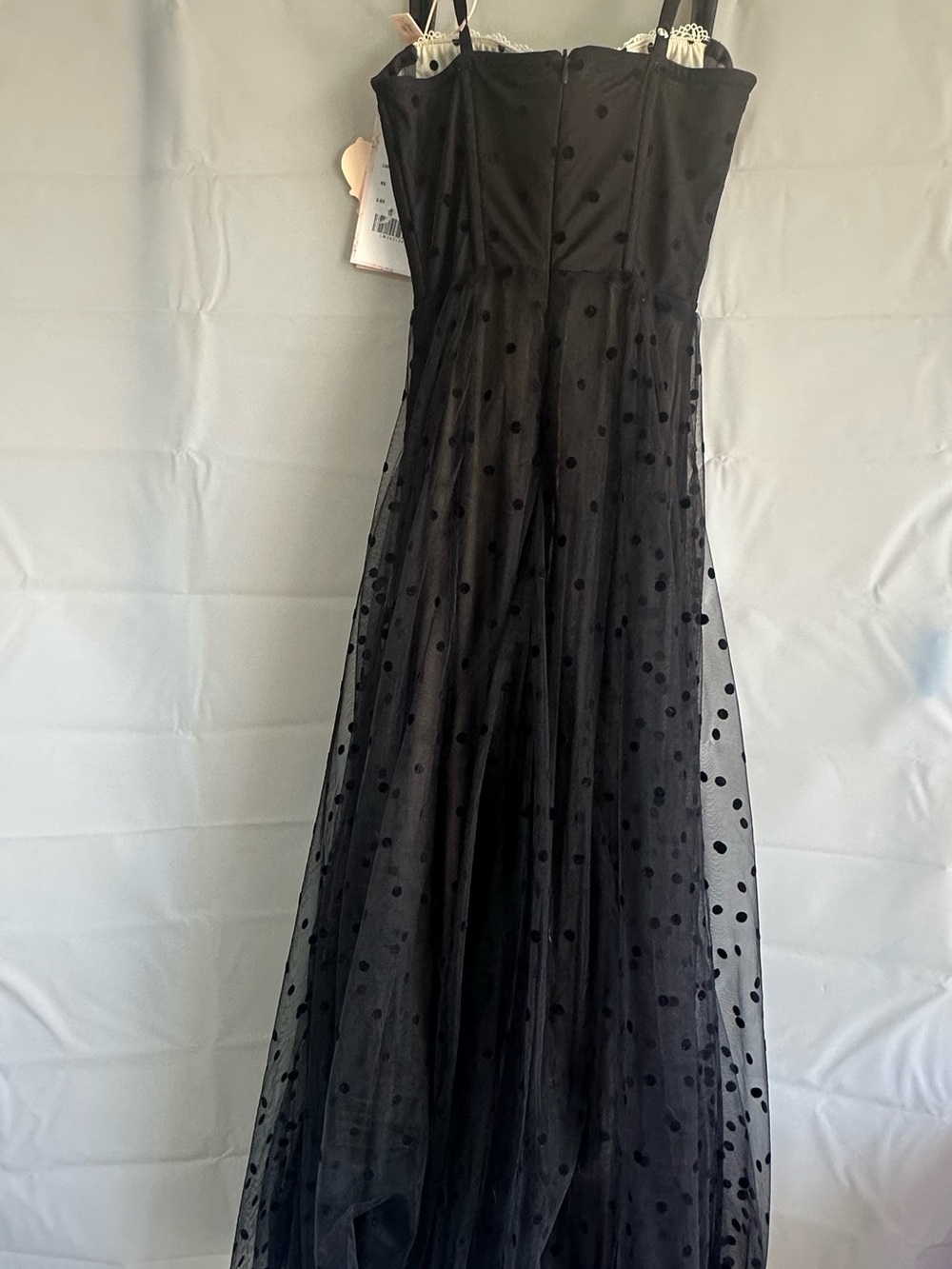 NWT Dream Harbor Midnight Dress XS Black Polka Dot Tulle Corset Midi Dress $89 - Picture 4 of 5